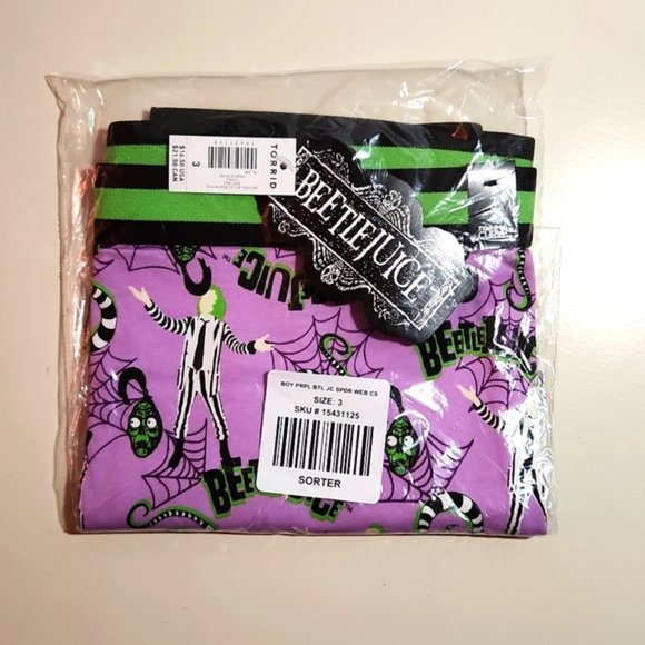 ❤️NWT VINTAGE TORRID BEETLEJUICE SPIDER WEB BOYSHORT PANTY PLUS SIZE HALLOWEEN - Picture 8 of 14